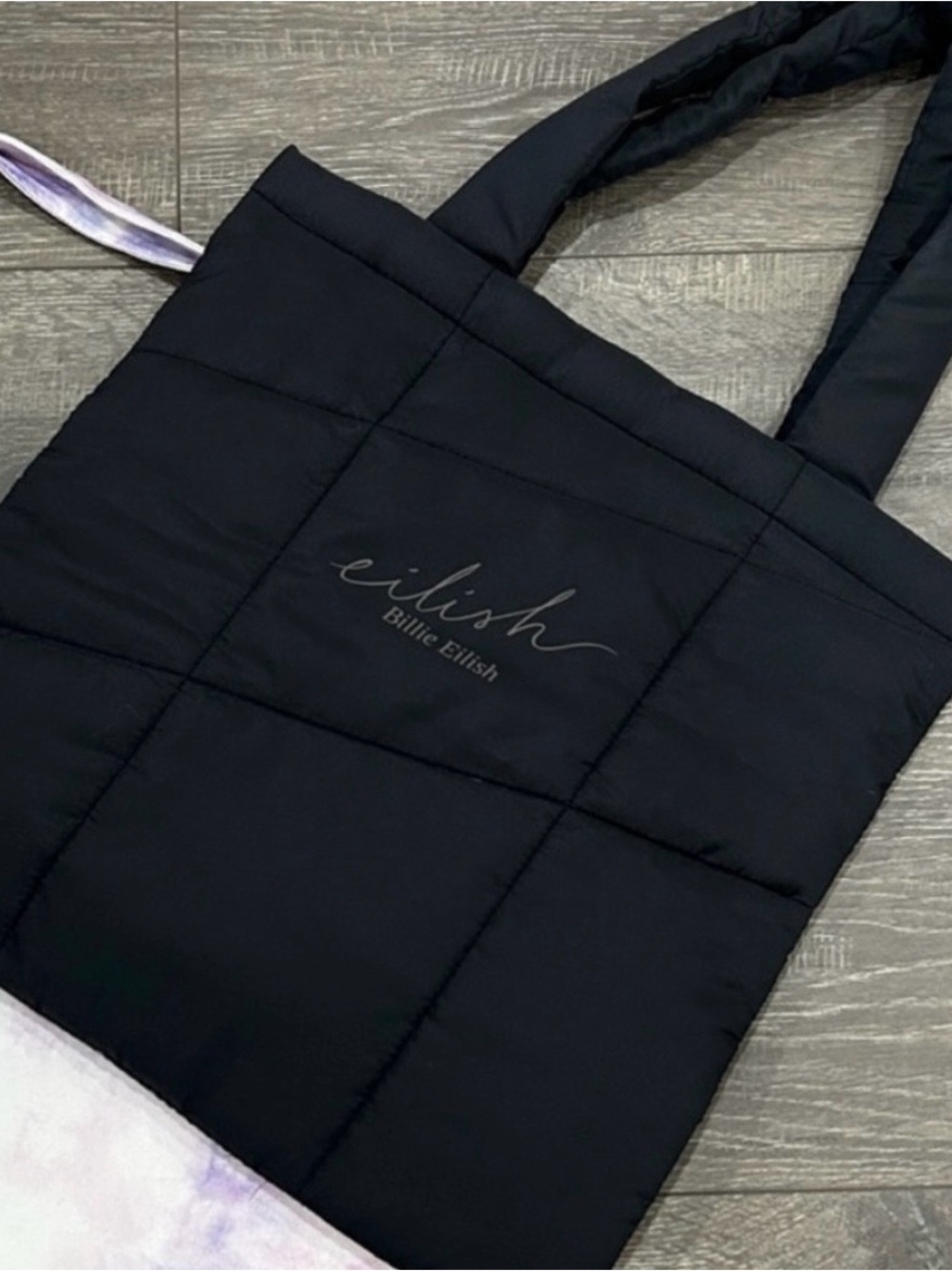 Black puffer style ‘Billie Eilish’ Quilted Tote